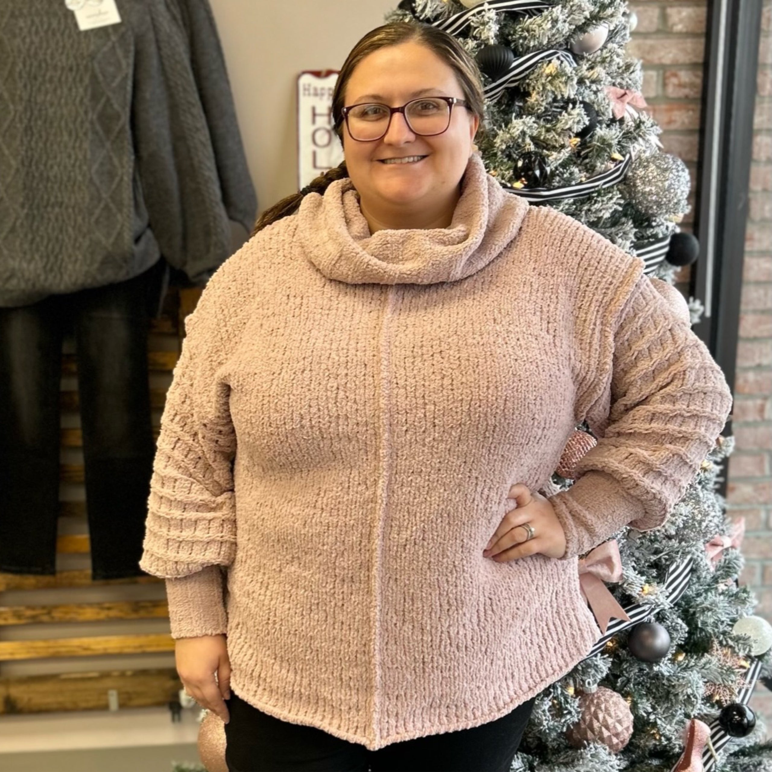 Dusty shop rose sweater